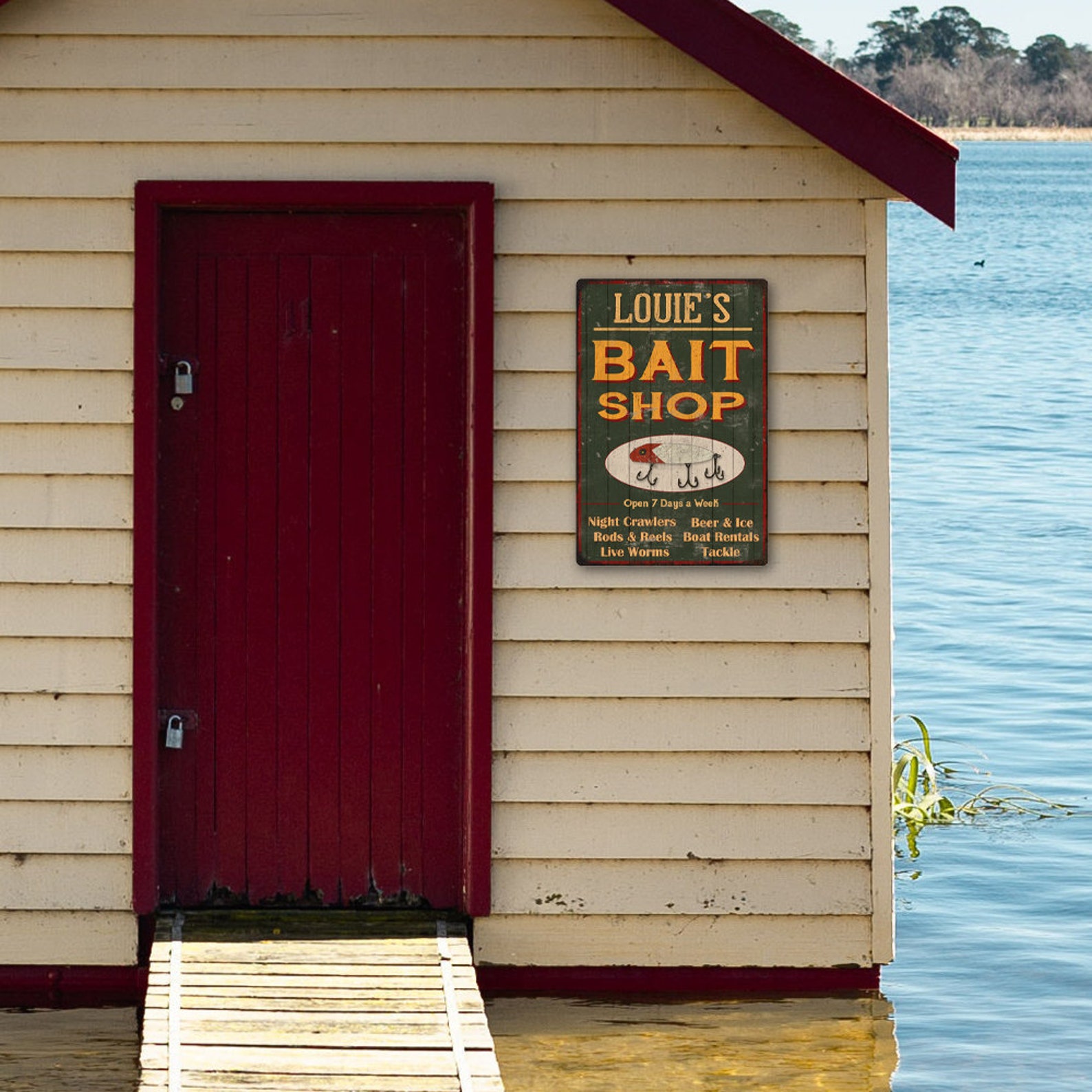 Personalized Bait Shop Sign Fishing Sign Hunting Cabin Wall - Etsy