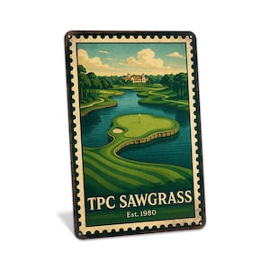 TPC Sawgrass Golf Course Sign, Island Green 17 Golf Decor, The Players Championship, Metal Golf Sign, Man Cave Wall Art