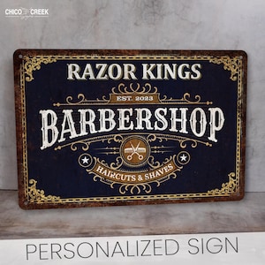 Custom Barbershop Sign, Custom Salon Sign,  Gift For Him, Hairdresser Gift, Barber Gifts, Custom Business Sign, Barbershop Decor