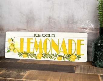 Ice Cold Lemonade Sign Farm Stand Farmers Market Fruit Garden Greenhouse Decor Fruit Juice Diner 106182001002