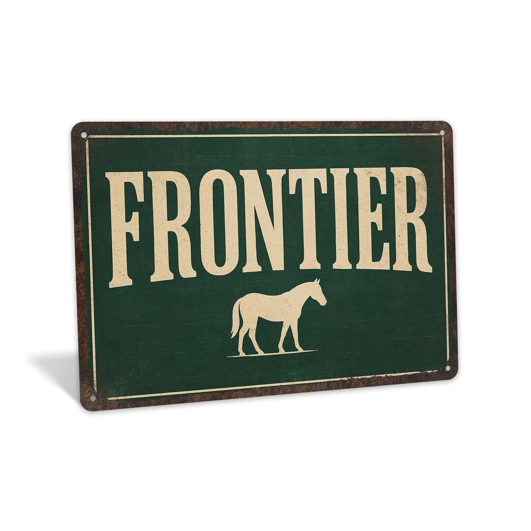 Frontier Sign, Rustic Western Cowboy Art, Pioneer Home Decor - Etsy