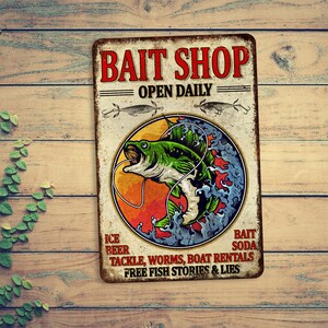 Bait Shop Sign, Fishing Gifts, Fisherman, Gift for Him, Fathers Day ...