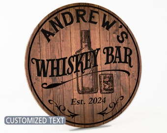 Personalized Bar Sign For Dad, Gifts for Dad, Gifts For Whiskey Lovers, Fathers Day Gift, Gifts for Him, Custom Bar Gifts, Whiskey Bar Decor