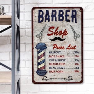 Barber Shop Sign, Metal Signs, Barber Shop Decor, Barber Gifts, Business Signs, Gift For Him, Gift For Grandpa, Salon Sign, Salon Decor