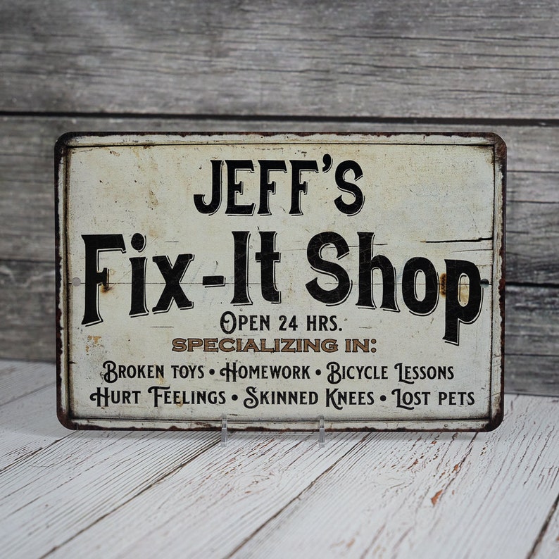 Personalized Fix-It Shop, Man Cave Sign, Custom Garage Sign, Shop Signs, Man Cave Decor, Garage Wall Art, Funny Signs, Humorous Signs image 5