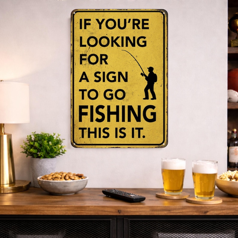 Humorous Fish Shop Signs Go Fishing Sign, Fishing Lover Gift, Fishing Humor Sign, Funny Fishing ...