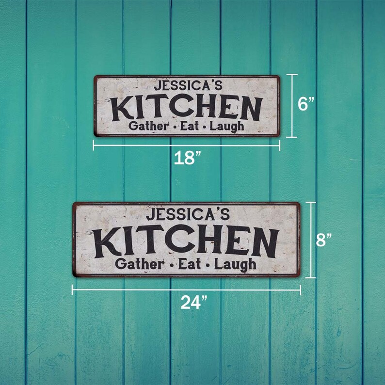 Personalized NAME Kitchen Rustic Chic Decor Gift Home Wall Etsy