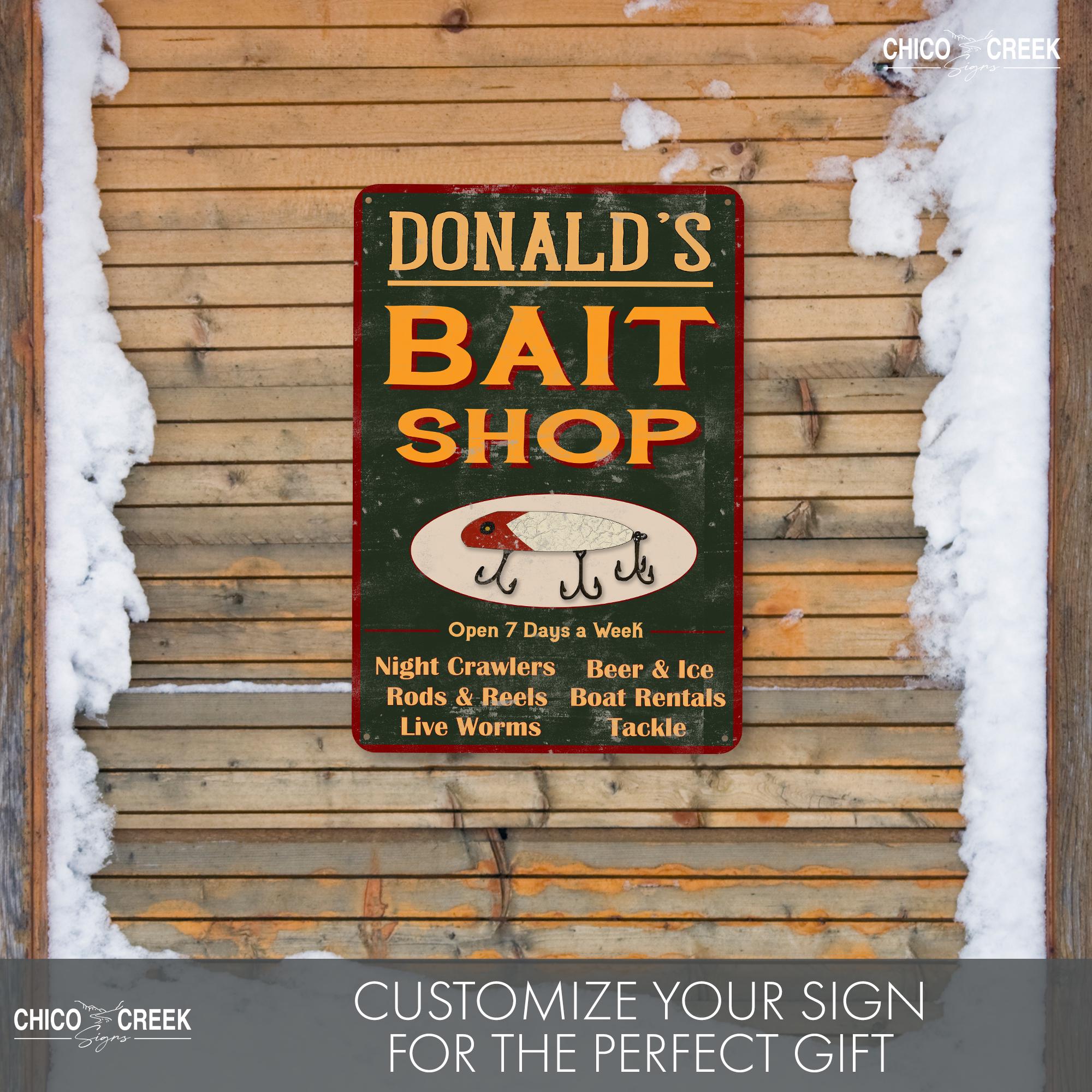 Personalized Bait Shop Sign, Fishing Sign, Fisherman Gift, Gift