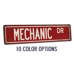 Mechanic Street Sign Automotive Repair Auto Shop Garage Decor Gift For Him Dad Grandpa Man Cave Industrial Metal Street Sign 104180021024