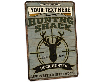 Custom Hunting Shack Sign Cabin Decor Custom Metal Sign for Cabin Deer Hunter Gift Man Cave Wall Art Gift For Hunters 108122002207