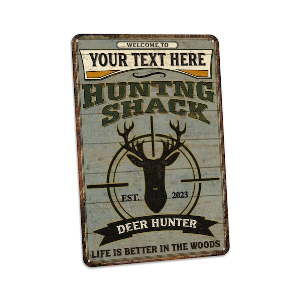 Custom Hunting Shack Sign Cabin Decor Custom Metal Sign for Cabin Deer Hunter Gift Man Cave Wall Art Gift For Hunters 108122002207