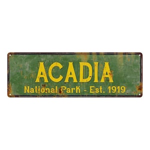 Acadia Sign, Acadia National Park Rustic Sign, Cabin RV Wall Decor, Camping Hiking, Fishing Hunting, Vacation 106180057002