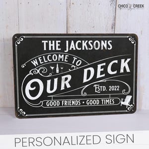 Personalized Welcome to Our Deck Sign, Deck Signs, Outdoor Sign, Gift For Her, Gift For Him, Personalized Gift, Outdoor Decor, Welcome Sign