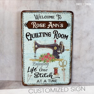 Personalized Sign, Custom Quilting Gifts, Sewing Room Decor, Gift For Her, Gift For Grandma, Seamstress, Sewing Gifts, Stitch Work,Quilting