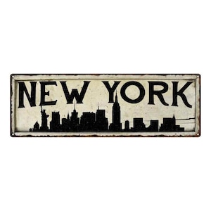 New York City Sign, New York Sky Line Silouette Sign, Chic NYC Wall Decor, Big Apple NY Sign 106180028027