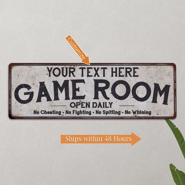 Personalized Game Room Sign Rec Room Sign Card Room Pool Billiards Room Gift Wall Your Name Decor Board Games 106180042001