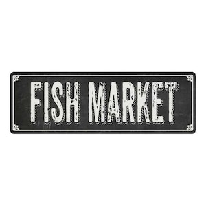 FISH MARKET sign, Fresh Fish Shabby Chic Black Chalkboard Sign, Fishing Decor, Fish Caught Daily 106180050008