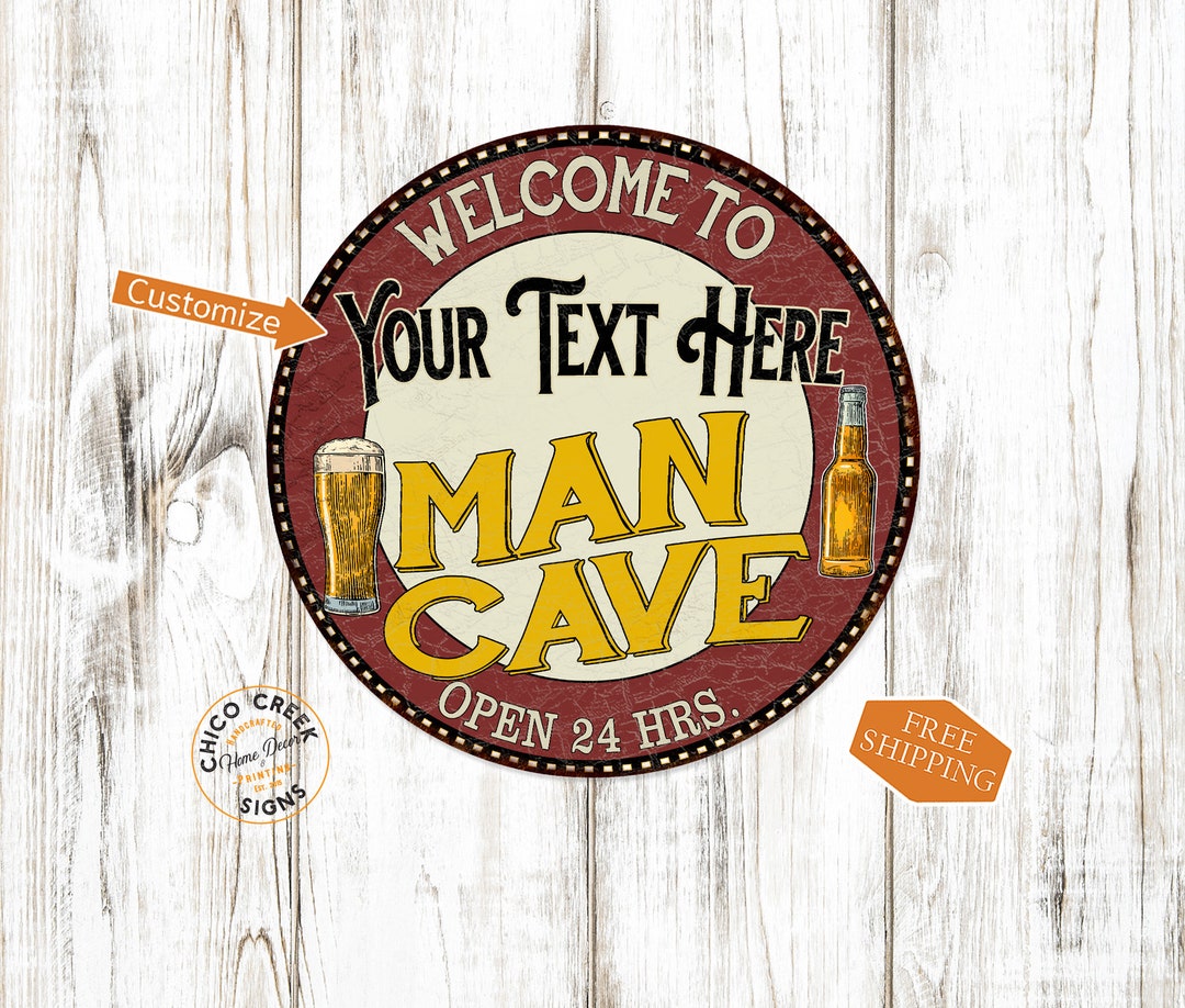 Man Den Signs Personalized Man Cave Sign, Shop Garage Workshop Den Wall Decor ...