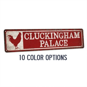 Signo de gallinero del Palacio de Cluckingham, decoración de pollo, decoración de gallinero, signo rústico, regalo del amante del pollo, signo de la casa de gallina, decoración de la granja