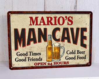 Custom Man Cave Sign, Personalized Signs, Man Cave Decor, Man Cave Wall Art, Gift For Him, Fathers Day Gift, Man Cave Gifts, Custom Signs