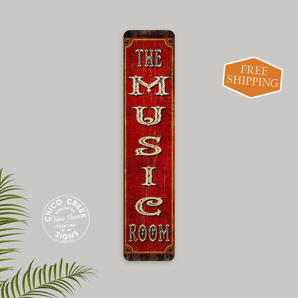 The Music Room Sign, Instrument Band Decor, Song, Musician Gift Sign Guitar Piano Drum 104182001031