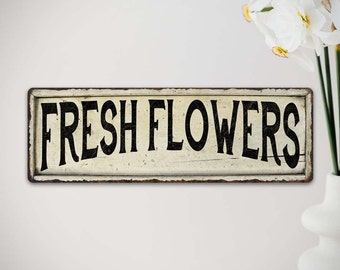 Fresh Flowers Sign, Garden Vintage Looking Farm House Wall Decor, Greenhouse Potting Shed Farm Sign, Flower Gardern 106180028053