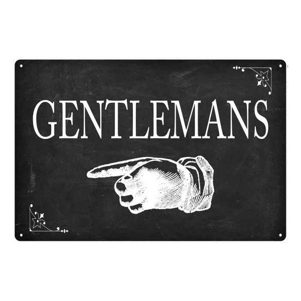 Gentlemans Bathroom Sign, Left Arrow Restroom, Funny Bathroom Gift, Restaurant Mens Room Wall Decor 108120061028