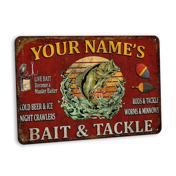 Personalized Fishing Bait Tackle Sign Fishing Decor Man Cave Metal Sign  Lake House Decor Gift Hunting Rods Worms 108122002068 -  Canada