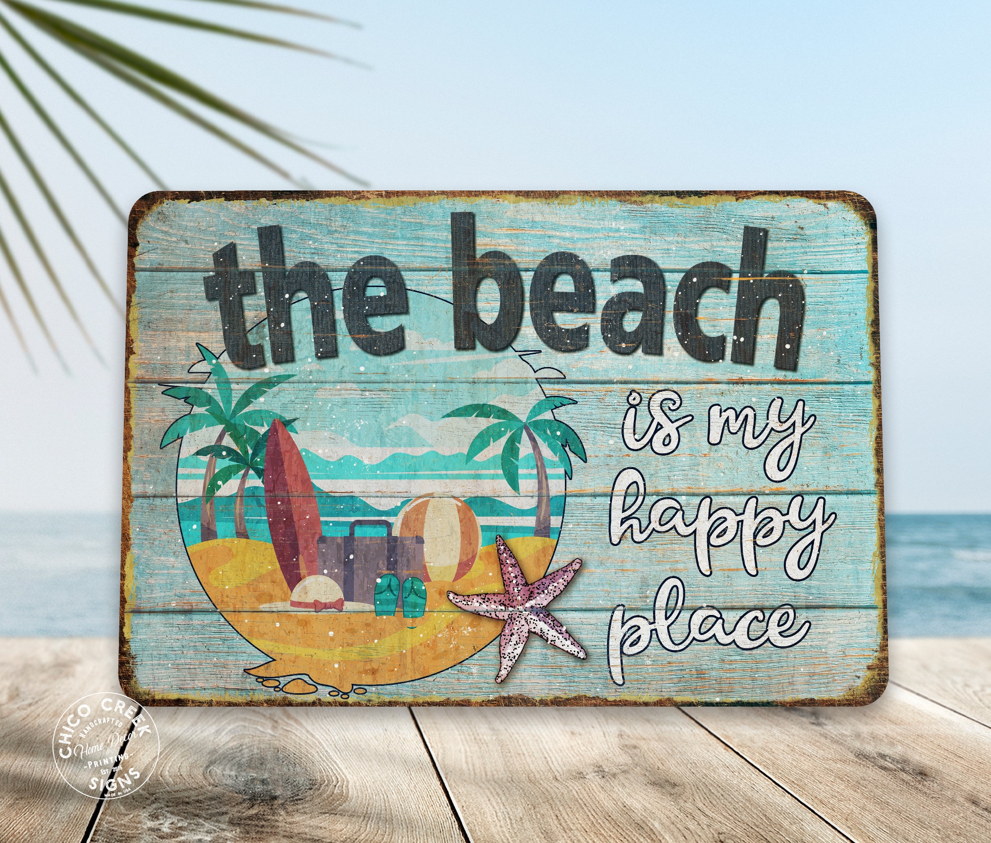 Society6 ケース the beach is my happy place The Beach is My Happy Place Sign, Beach House Decor