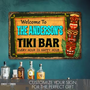Custom Tiki Bar Sign, Tiki Decor, Gift For Her, Gift For Him, Backyard Sign, Tiki Bar, Custom Bar Sign, Beach Bar Decor, Beach House Sign