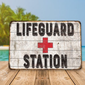 Lifeguard Station Sign Pool Decor Sauna Spa Hottub Wall Art Backyard ...