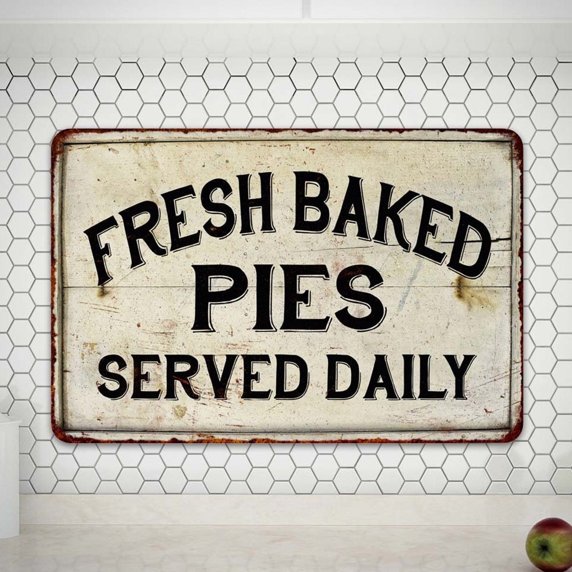 Fresh Baked Pies Sign Bakery Restaurant Diner Decor Vintage Etsy