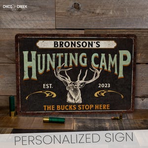 Custom Hunting Sign, Personalized Sign, Gift For Him, Gift For Hunters, Hunting Lodge Decor, Cabin Sign, Hunting Camp, Deer, Man Cave