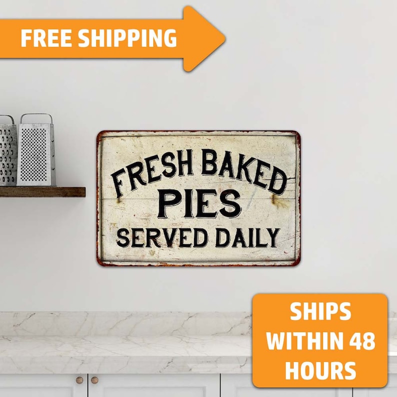 Fresh Baked Pies Sign Bakery Restaurant Diner Decor Vintage Etsy
