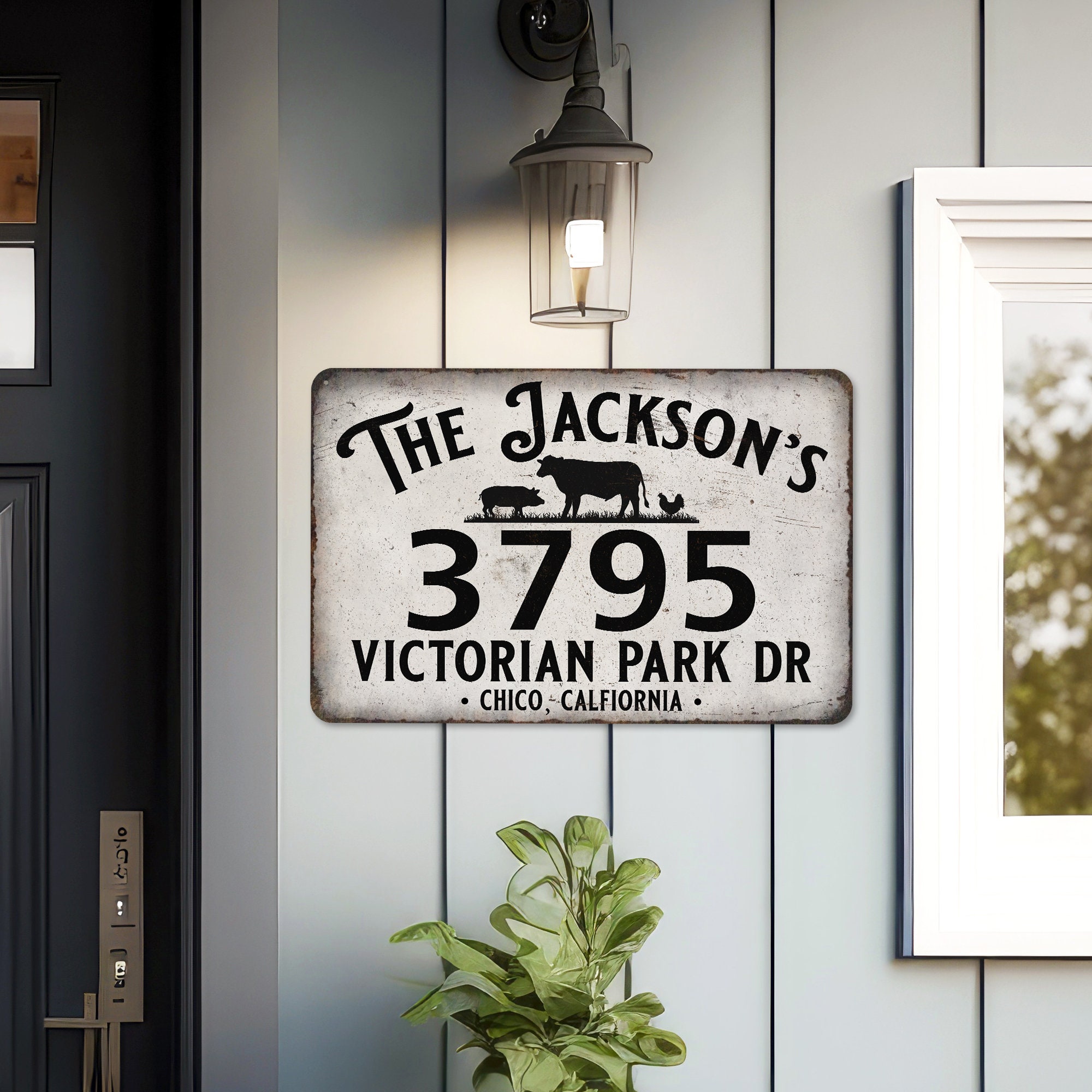 Custom Farmhouse Address Sign, Personalized Address Sign, Farm Sign ...