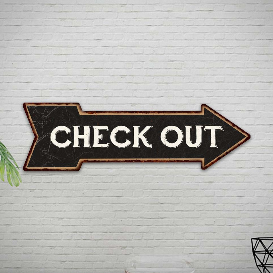 Check Out Sign Check Out Right Arrow Sign Vintage Looking - Etsy