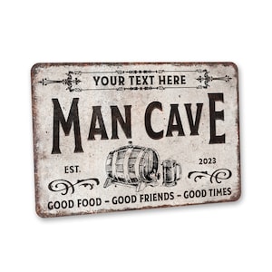 Personalized Man Cave Sign Gift for Man Cave Man Cave Decor Home Bar Decor Gift For Him Mancave Beer Gift Beer Sign Garage Sign 108122002139