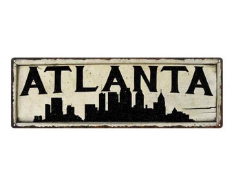 Atlanta Sign, Atlanta City Sky Line Silouette Chic Wall Decor Sign, ATL Georgia Decor 106180028036