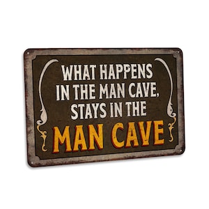 Man Cave Sign, Man Cave Decor, Gift For Him, Man Cave Gifts, Fathers Day Gift, Metal Signs, Home Bar Sign, Funny Signs, Housewarming Gifts