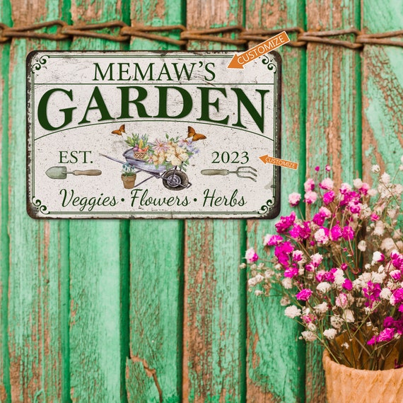 Personalized Garden Sign, Veggie Garden, Flower Garden, Herb Garden, Patio Decor, Porch Decor, Gifts For Her, Mothers Day Gift, Garden Lover