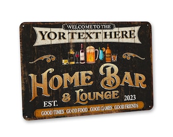 Home Bar & Lounge Sign Personalized Sign Home Bar Decor Outdoor Bar Custom Metal Sign Custom Gifts For Dad 108122002198