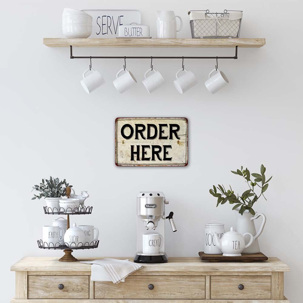 Order Here Food Sign, Vintage Look Restaurant Sign, Food Order Sign ...