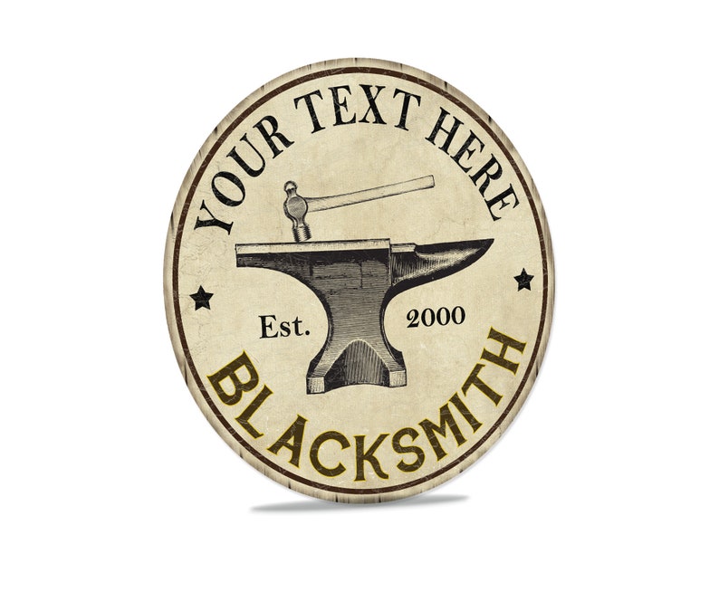 Smith Sign Personalized Blacksmith Sign, Man Cave Shop Workshop Wall Decor ...