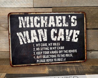 Personalized Man Cave Sign, Custom Sign, Man Cave Decor, Man Cave Wall Art, Gift For Him, Fathers Day Gift, Rustic Sign, Vintage Signs
