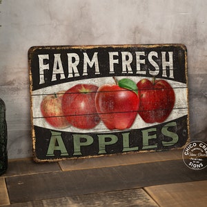 Farm Fresh Apples Sign Farm Life Decor New York Appl Wall Art Fresh Produce Fruit Stand Farmers Market Apple Pie 108122001064