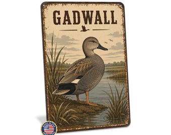 Gadwall Duck Metal Sign, Gadwall Duck, Duck Hunting, Waterfowl Decor, Waterfowl Birds, Duck Hunter Gift,  Gift For Him, Duck Blind
