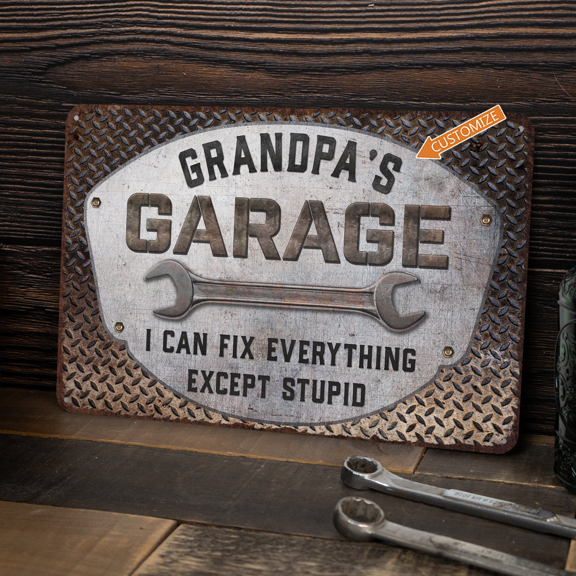 Garage Sign, Custom Metal Sign, Man Cave Decor, Garage Wall Art ...