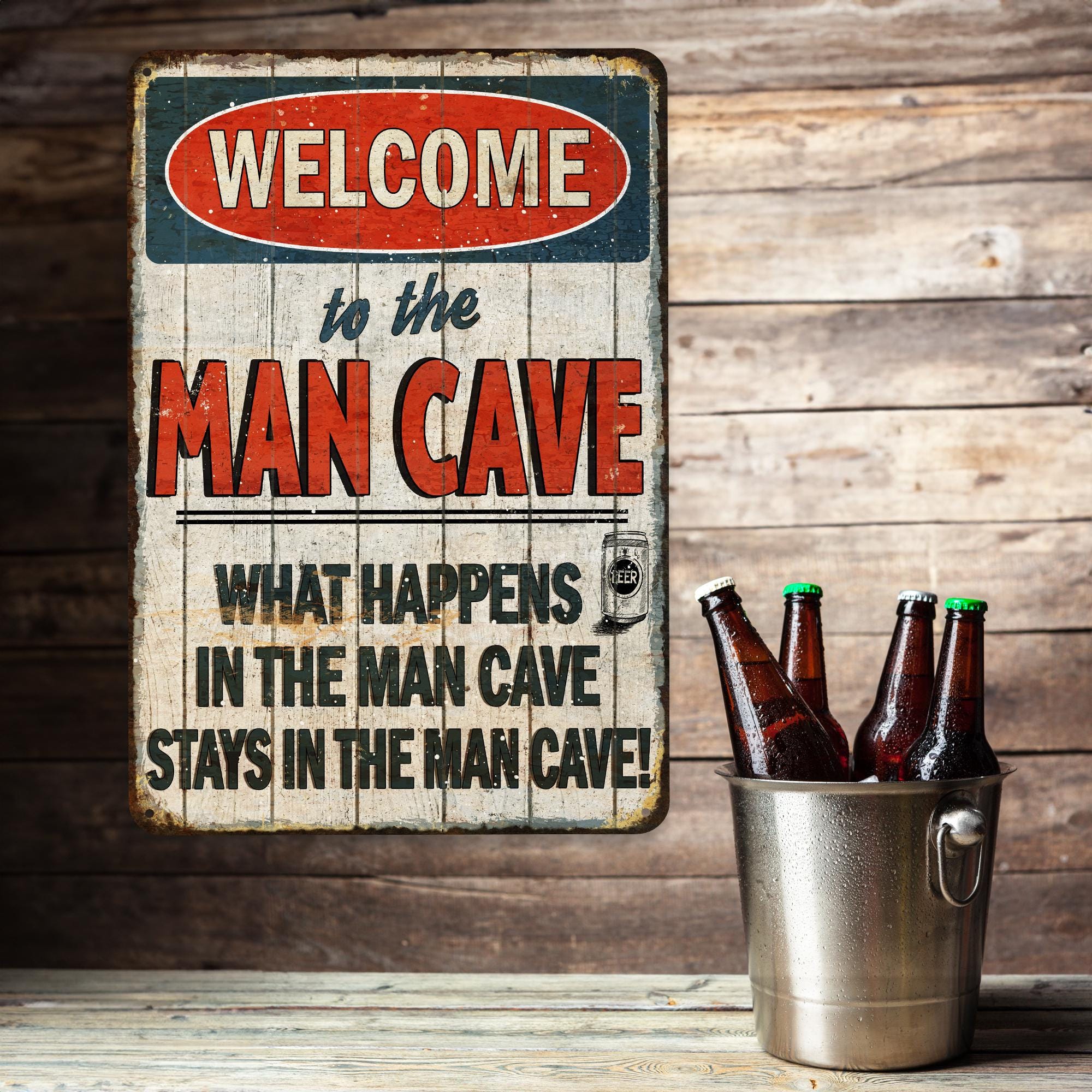 Welcome to the Man Cave Sign, Man Cave Decor, Gift for Him, Man