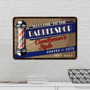 Barber Shop Sign, Barber Gifts, Business Signs, Barbershop Decor, Gift For Him, Gift For Grandpa, Metal Signs, Salon Sign, Salon Decor