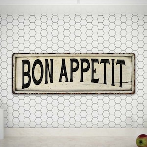 Bon Appetit Sign, Kitchen Decor, Pantry Sign, Vintage Looking Farm House Wall Decor, Gift For Her, Mom 106180028100
